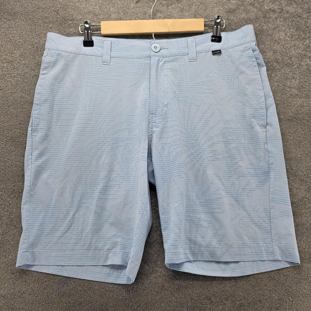 Travis Mathew Shorts Mens 34 Waist Blue Bermuda Cotton Spandex 10 Inseam